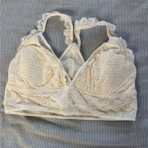 aerie NWOT Ivory Lace Bralette with Scalloped Trim/ medium